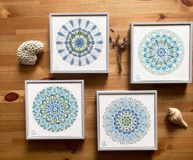 曼陀羅繪畫靈性種子4 含經典框Mandala painting Soul Seed 4