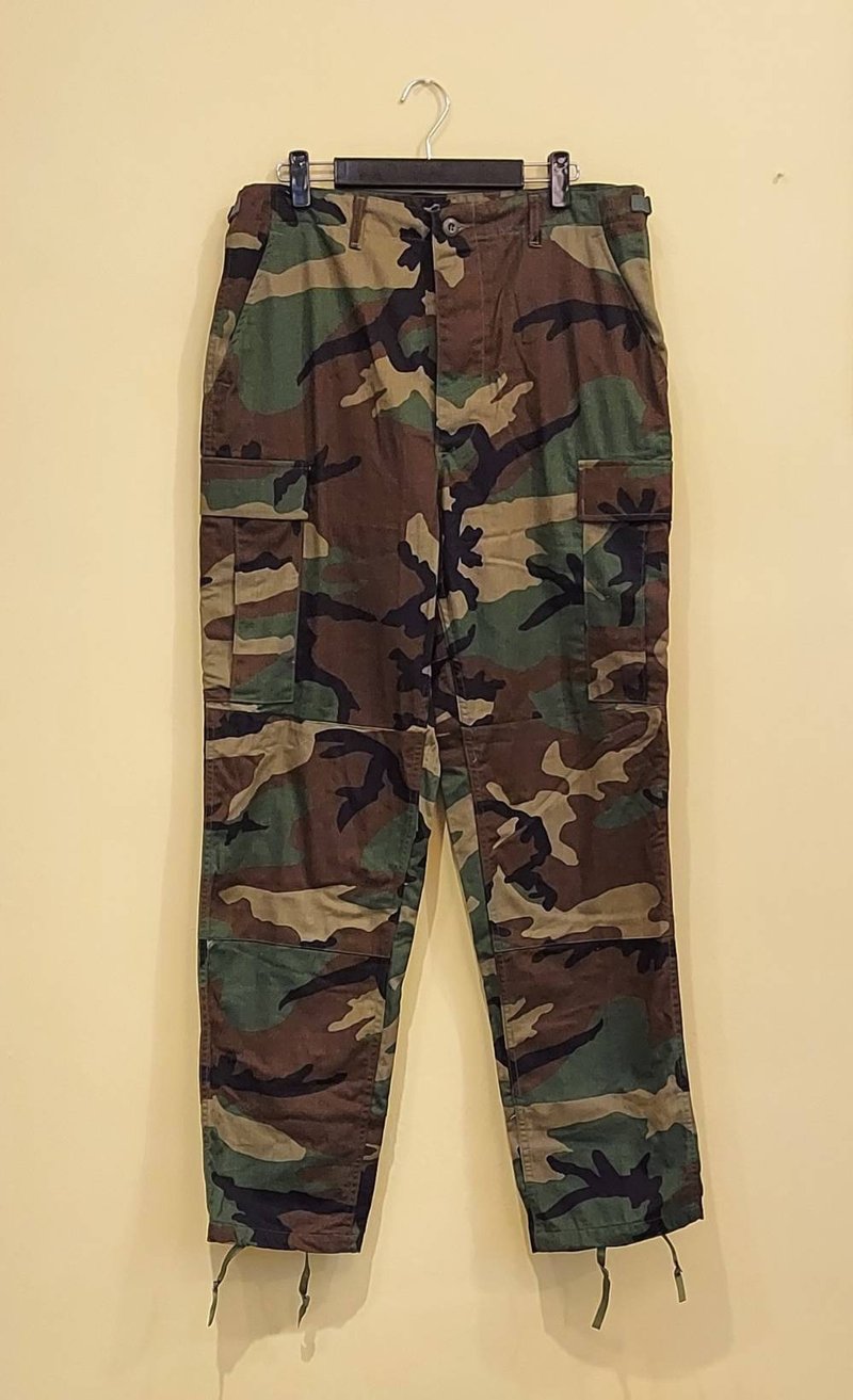 U.S. military issued BDU tear-resistant camouflage field military trousers F type American made old product complete and clean - กางเกงขายาว - ผ้าฝ้าย/ผ้าลินิน สีเขียว