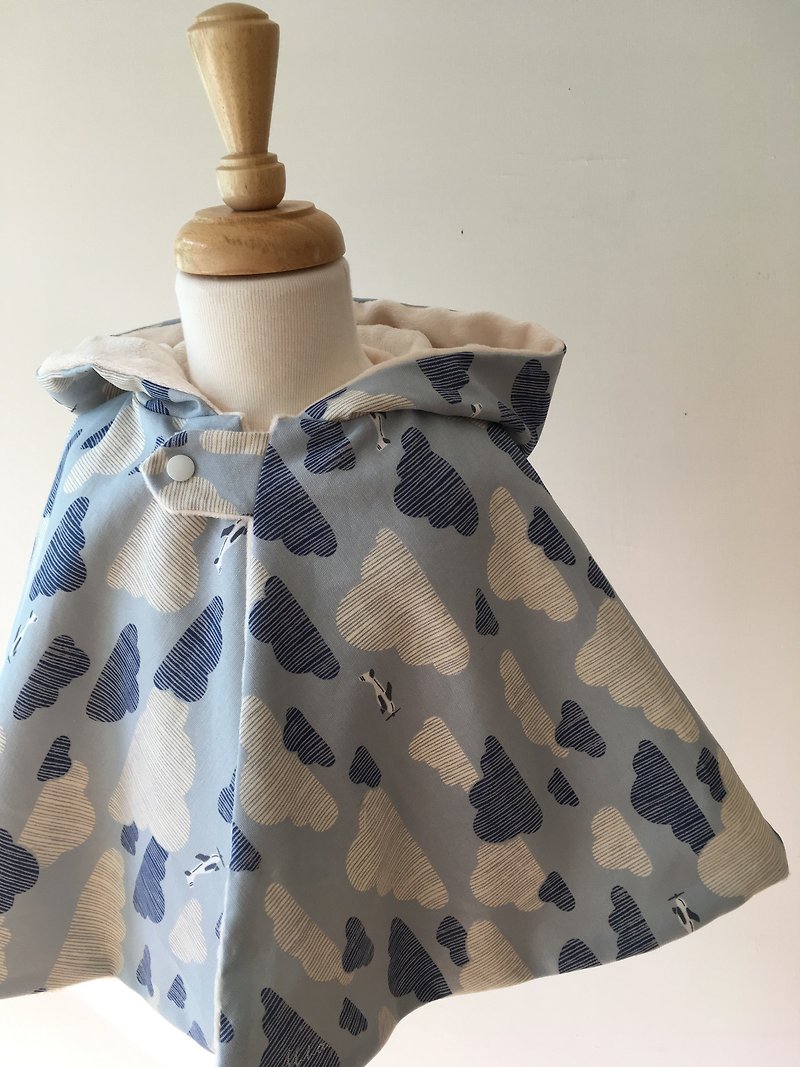 赤ちゃんの良い外套色の空の青 - 出産祝い用贈物 - コットン・麻 ブルー