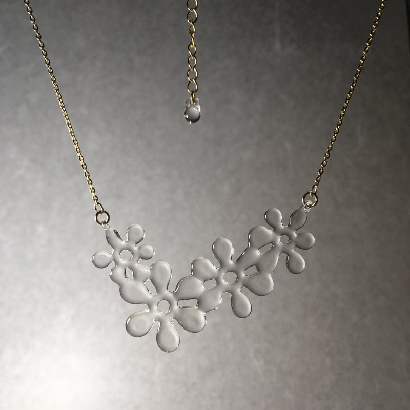 -春の雪解け-　ネックレス - 項鍊 - 玻璃 白色