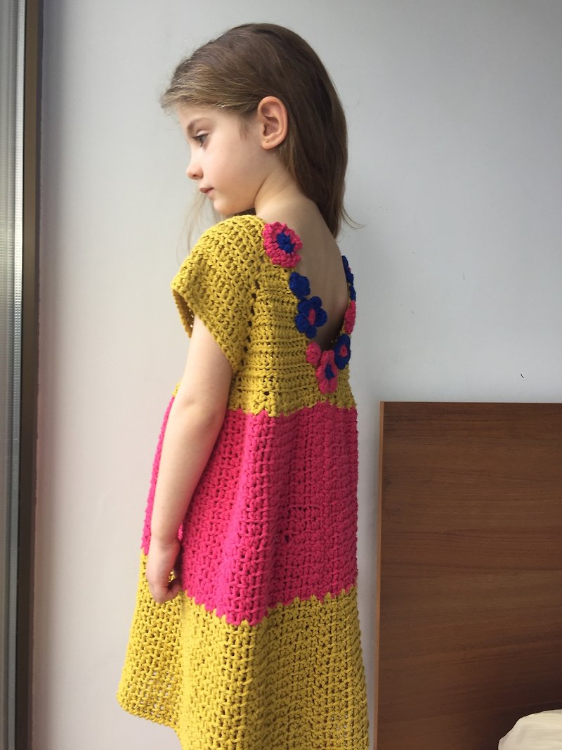 Girl dress, flower girl dress, pink dress for girl, summer dress, organic cotton