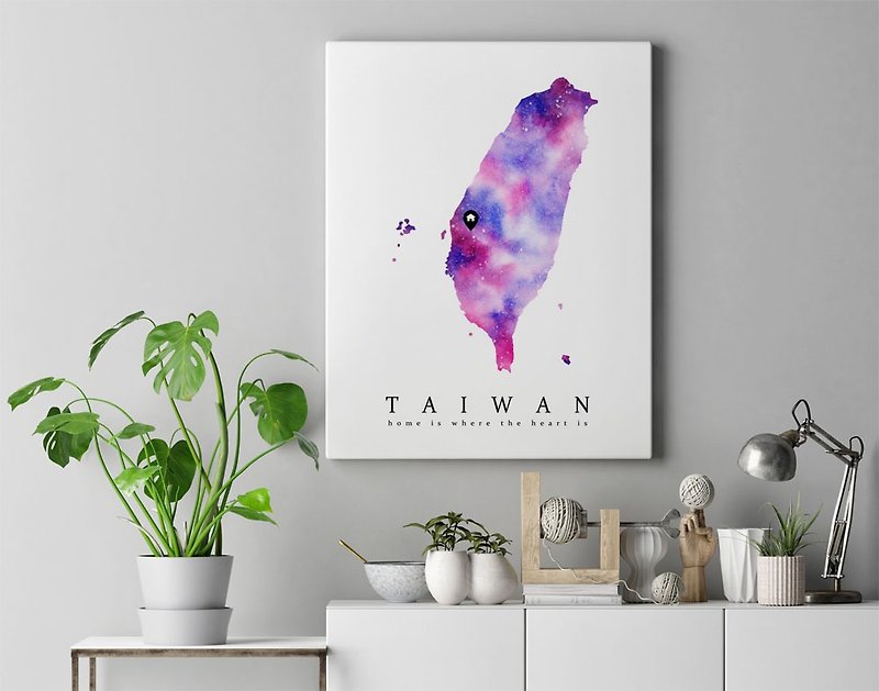 【Taiwan Map】Watercolor Art Print. Country Home Geography Housewarming Gift. - Posters - Paper 