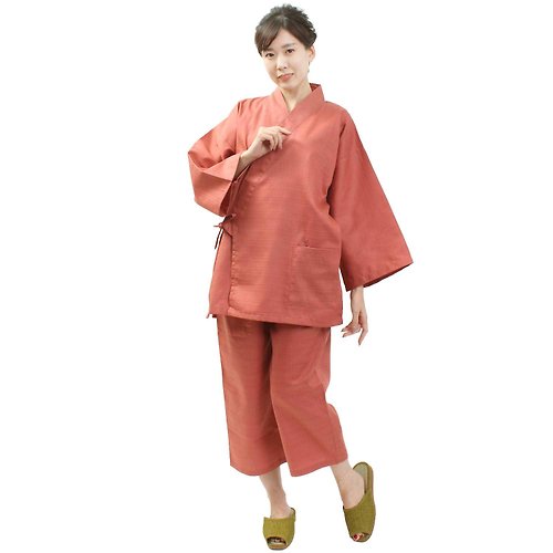 fuukakimono 日本 和服 女性用 作務衣 套裝 日式 休閒 室內服 甚平 睡衣