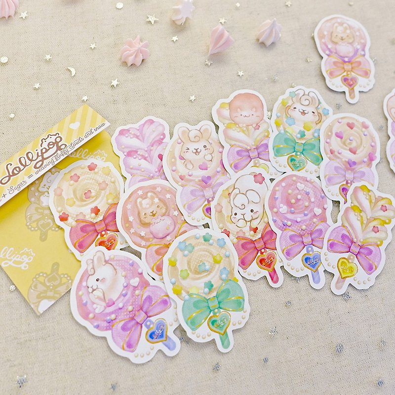 Sticker pack-Lollipop Bunny - สติกเกอร์ - กระดาษ หลากหลายสี