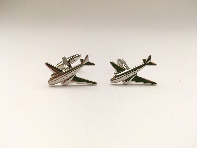 Silver Delicate Airplane Cufflinks - Cuff Links - Other Metals 