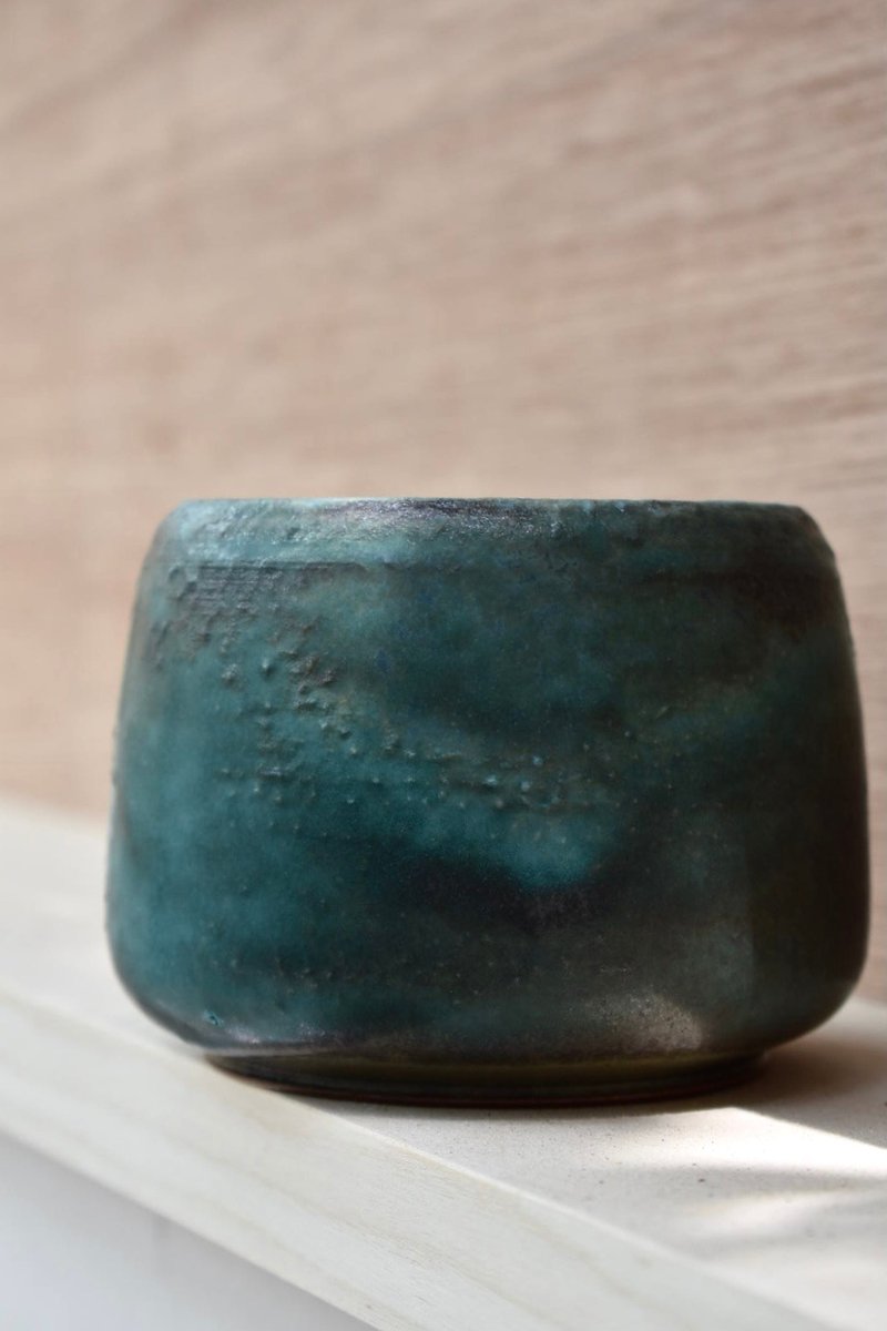 陶事  海床系列-水方 - 茶壺/茶杯/茶具 - 陶 藍色