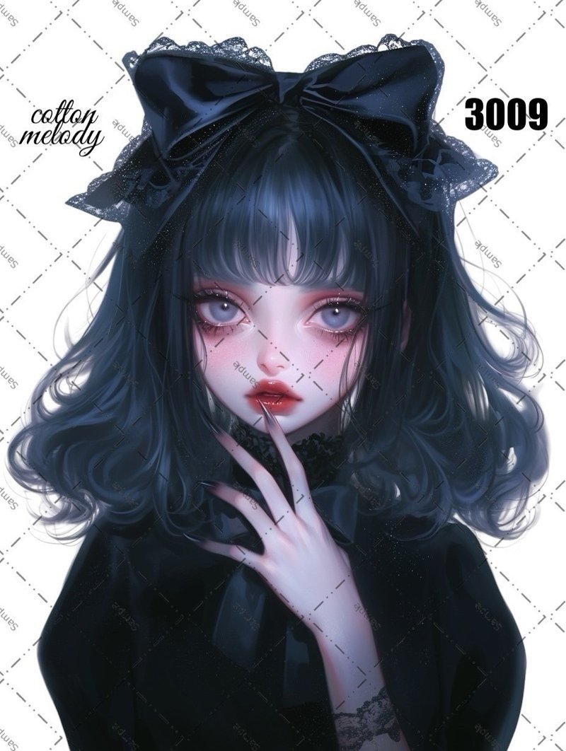 original sticker o.3009 人物ステッカー オリジナルステッカー cotton melody - 貼紙 - 紙 