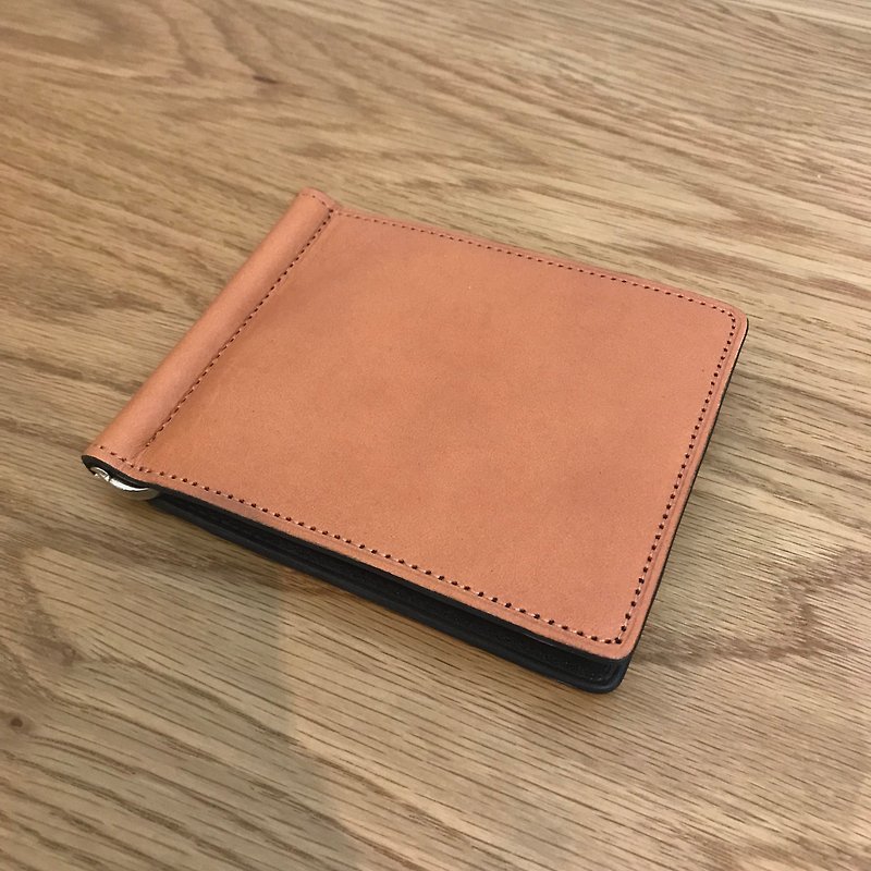 Money clip /Tan - Wallets - Genuine Leather Orange
