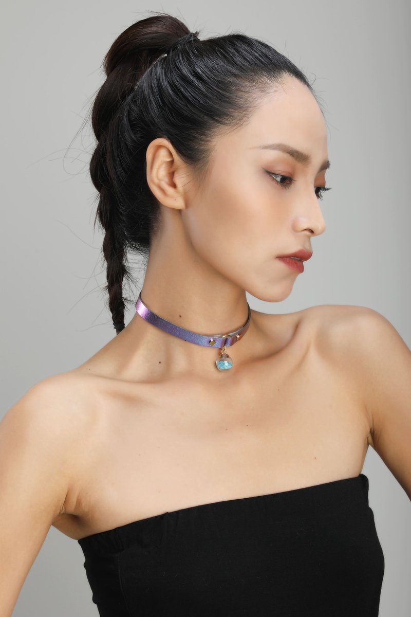 Starry Sky 許願球炫彩 Choker –細款 - 項鍊 - 真皮 
