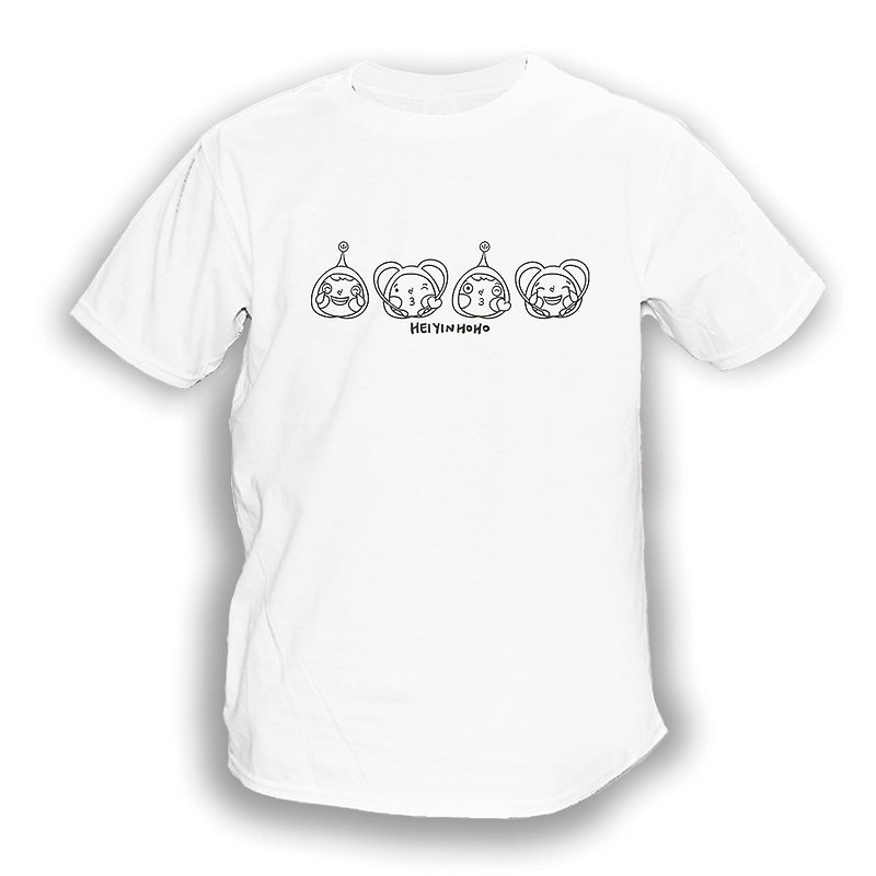 Brown Emoji T-shirt - เสื้อฮู้ด - ผ้าฝ้าย/ผ้าลินิน ขาว