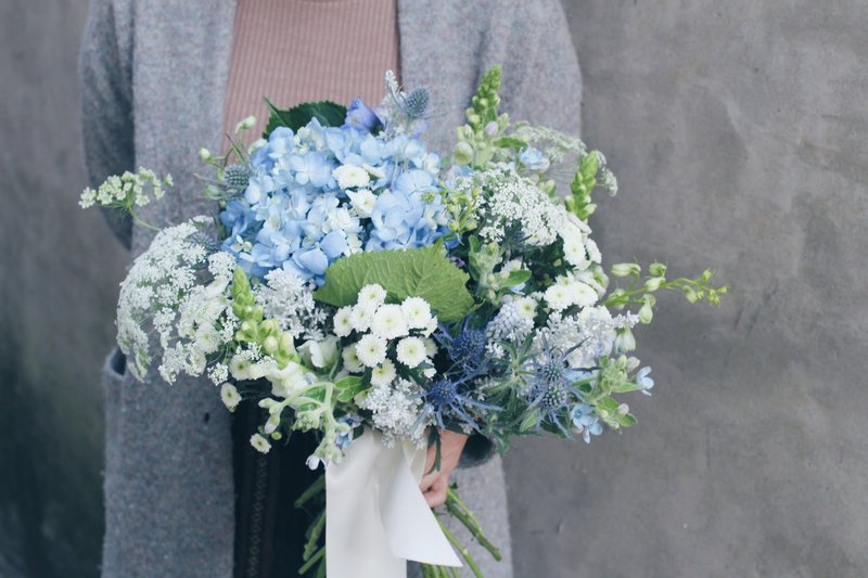 Flower Bouquet ![The God of Messenger-Hermes] Bouquet Wedding Flowers Proposal Bouquet - ช่อดอกไม้แห้ง - พืช/ดอกไม้ สีน้ำเงิน