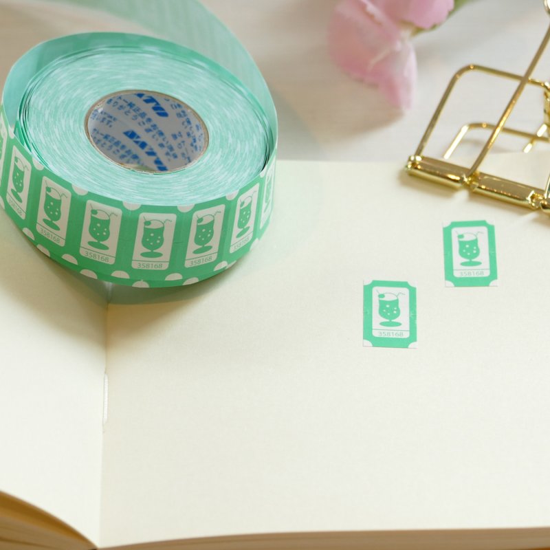 Hand labeler sticker Party ticket Cream soda - Stickers - Paper Green