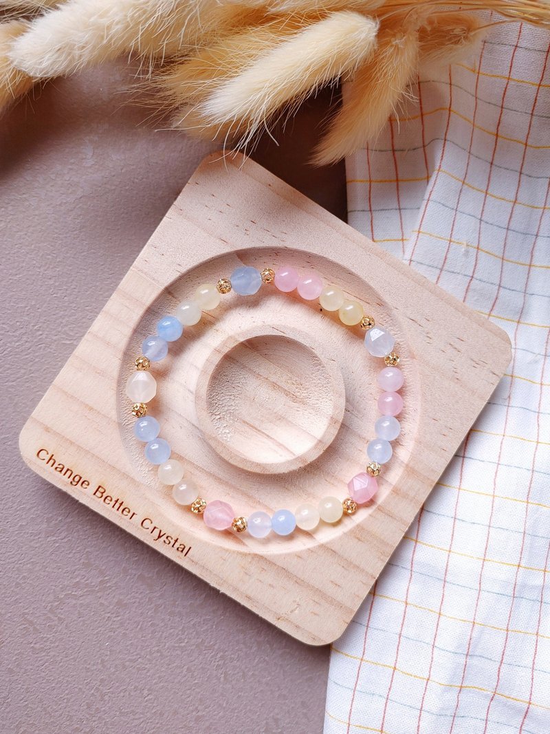 (快速出貨)對應心輪_天然摩根石手環(15-16.5cm) - 手鍊/手環 - 寶石 多色