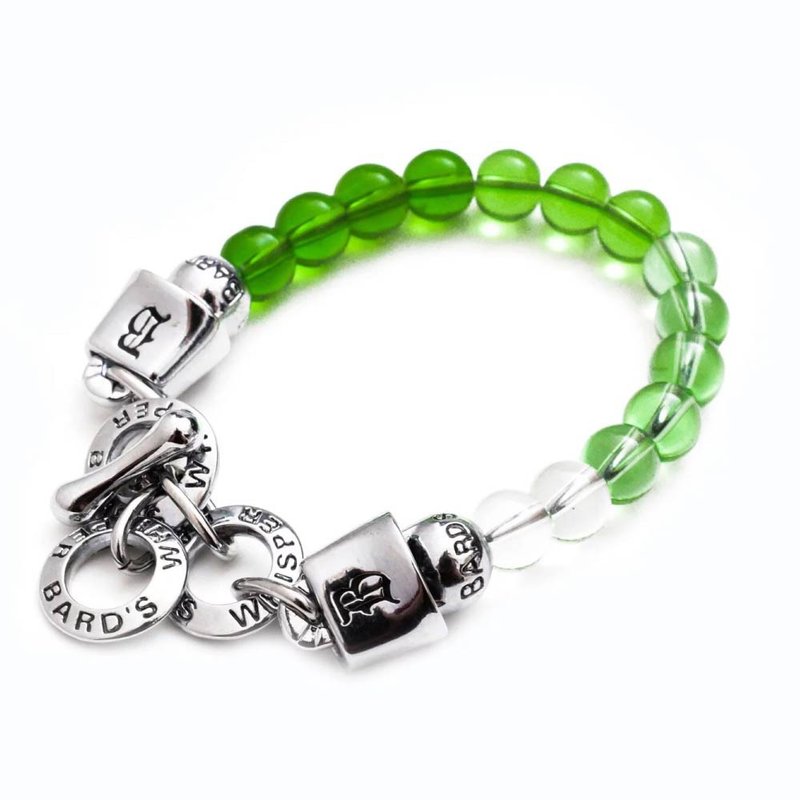 MP memory point mint soda (gradient green) original handmade colored glaze dream crystal beaded bracelet - สร้อยข้อมือ - กระจกลาย สีเขียว