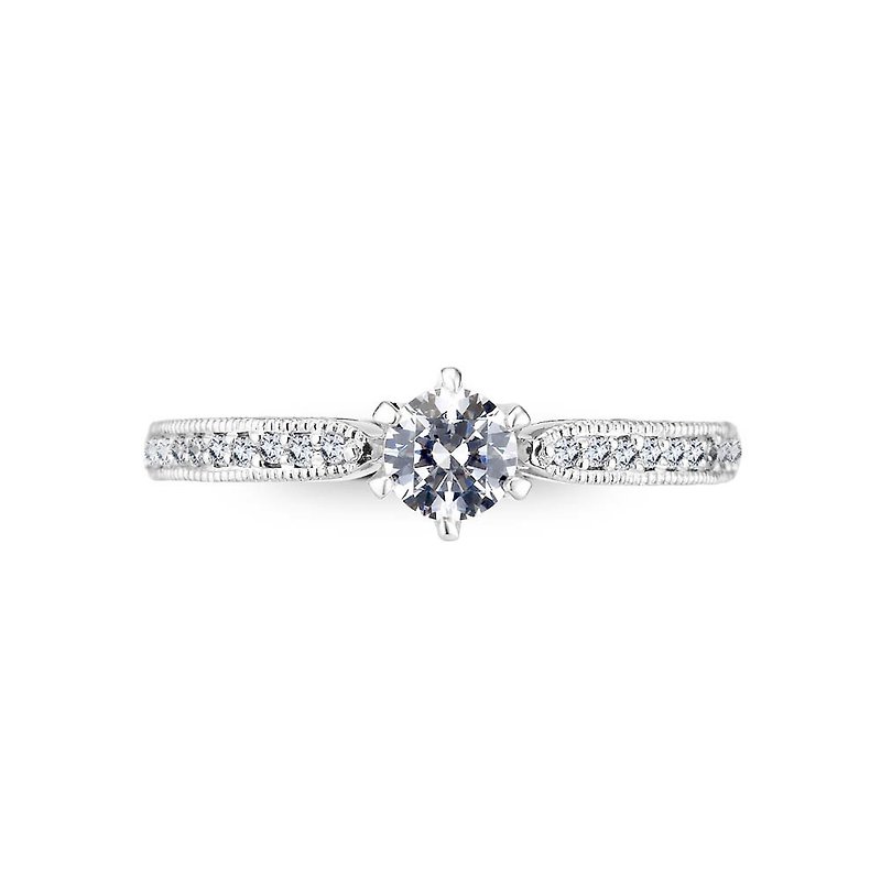 ::Free engraving::Guardian Proposal Diamond Ring-Platinum (Platinum)/30 Diamonds - แหวนทั่วไป - เครื่องประดับ สีเงิน