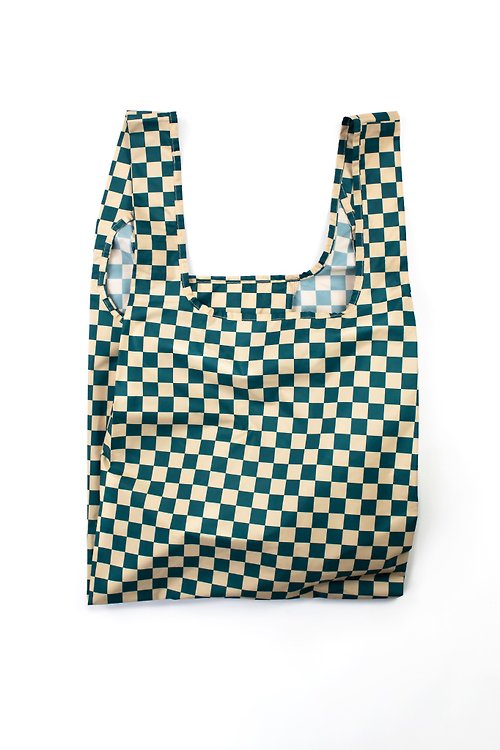 Kind Bag 台灣 英國Kind Bag-環保收納購物袋-中-棋盤格綠