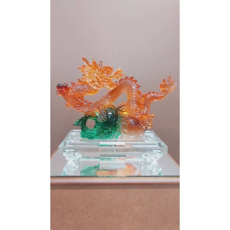 琉璃 祥龍獻瑞 開幕送禮 升遷送禮 退休送禮 新婚送禮 新居送禮 - 其他 - 其他材質 金色