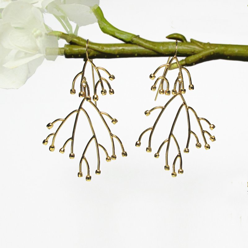 Dokya earrings Branch Earrings - ต่างหู - โลหะ 