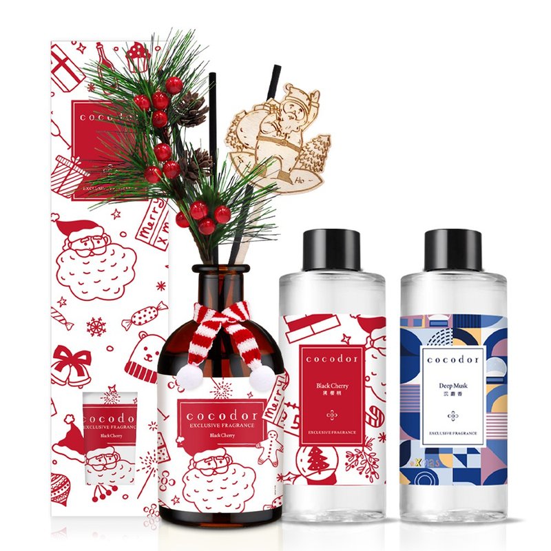 [Combo Offer] cocodor-Oh Oh Oh Santa Claus diffuser gift box + limited refill bottle - Fragrances - Glass Red