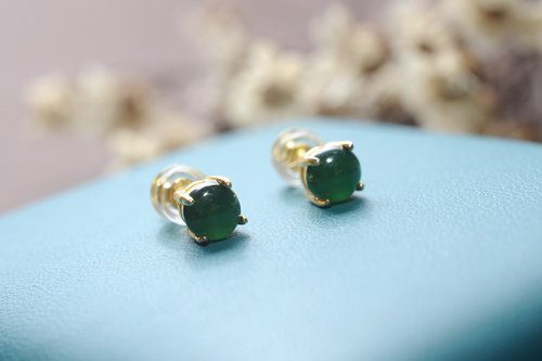 本翡翠 魔除け平安環ピアス