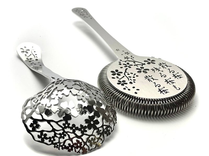 Sakura Set Hawthorne and Julep  Cocktail Strainer - Bar Glasses & Drinkware - Stainless Steel Silver