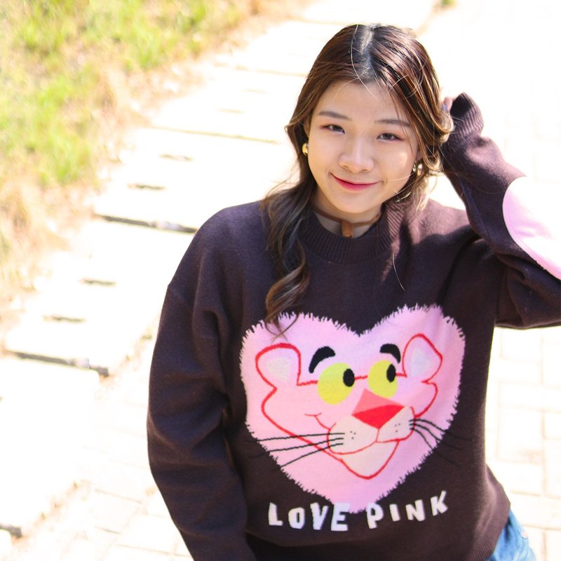 Hate Monday'' X PINK PANTHER - SWEATSHIRT(PPHM-23H25) - เสื้อฮู้ด - ผ้าฝ้าย/ผ้าลินิน สึชมพู