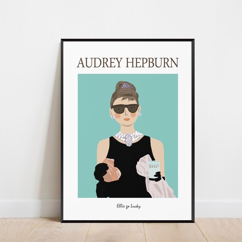 Art print/ Audrey Hepburn / Illustration poster A3,A2 - 海報/掛畫/掛布 - 紙 
