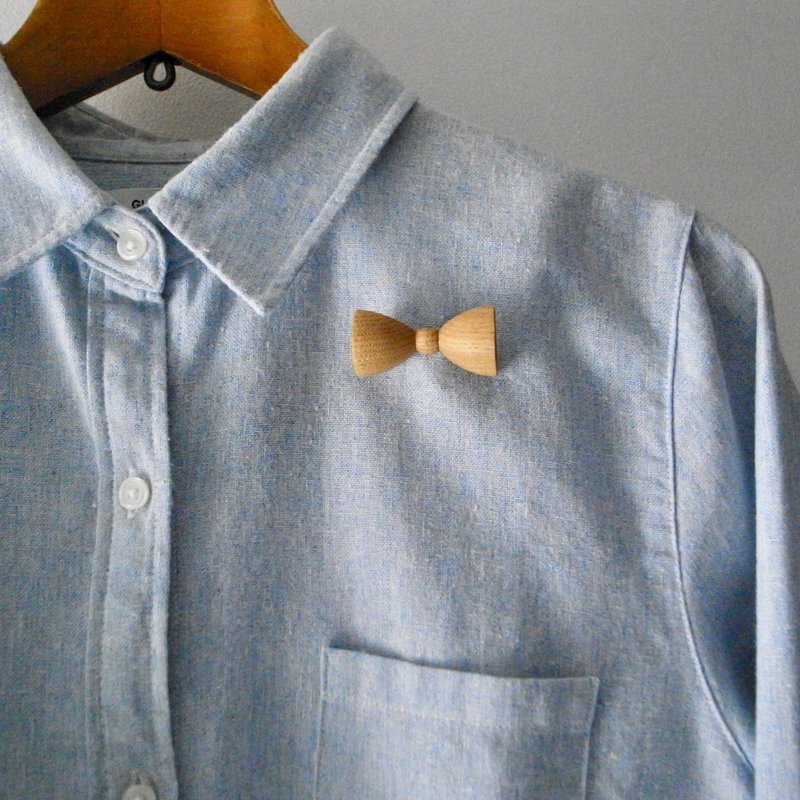 ブローチ　bow tie   3個セット - 胸針 - 木頭 