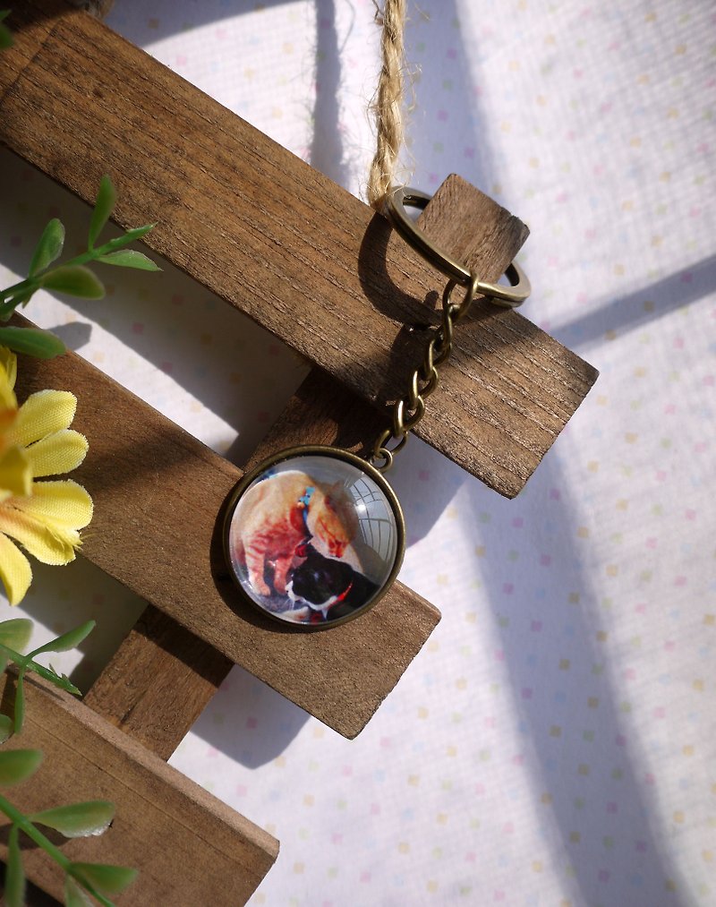 [Custom photo graduation gift] key ring-double-sided round type / 25mm/30mm / double-sided photo - Collar Necklaces - Other Metals Red