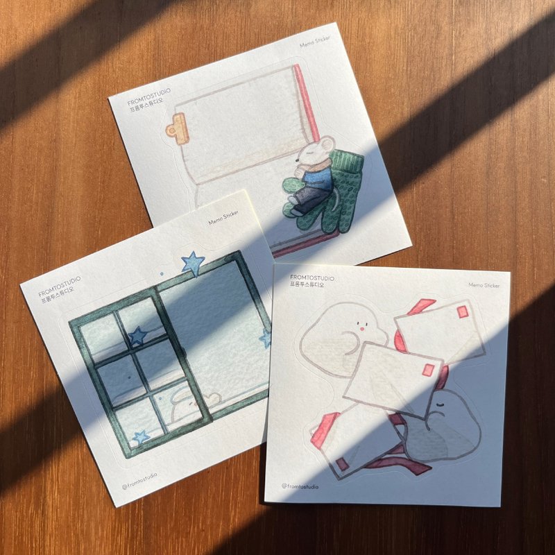 Winter Writable memo sticker set - สติกเกอร์ - วัสดุอื่นๆ 