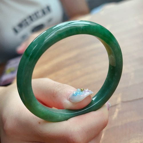 瓔珞珠寶盒 E.L.Jewelry Box 飄花翡翠貴妃手鐲 | 16.5圍 | 天然緬甸玉翡翠A貨 | 送禮