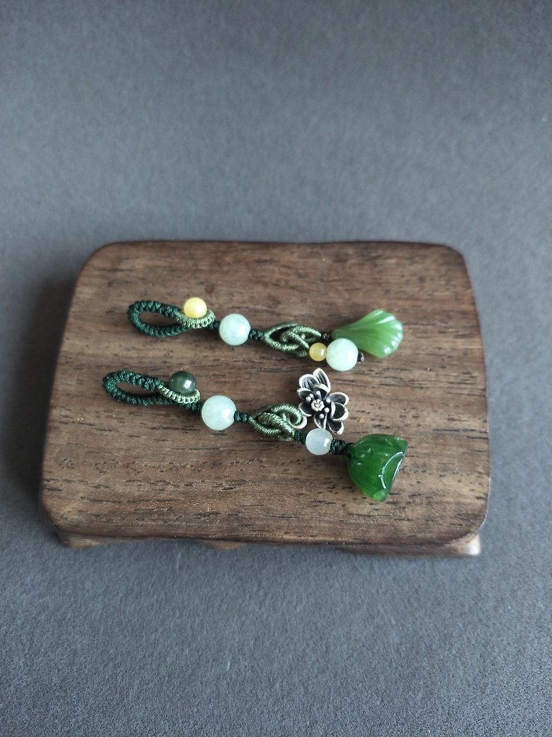[customer order] a set of natural jasper small pendant - Charms - Jade Green