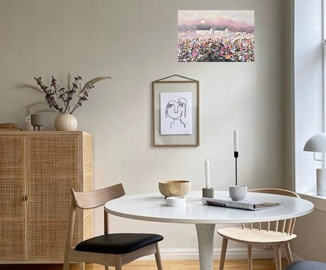 キャンバスに油絵 風景画 花畑 印象派絵画 - ショップ Gala