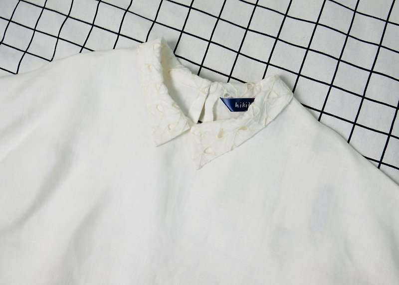 // unique // mile spelled suit sleeves - Women's Shirts - Cotton & Hemp White