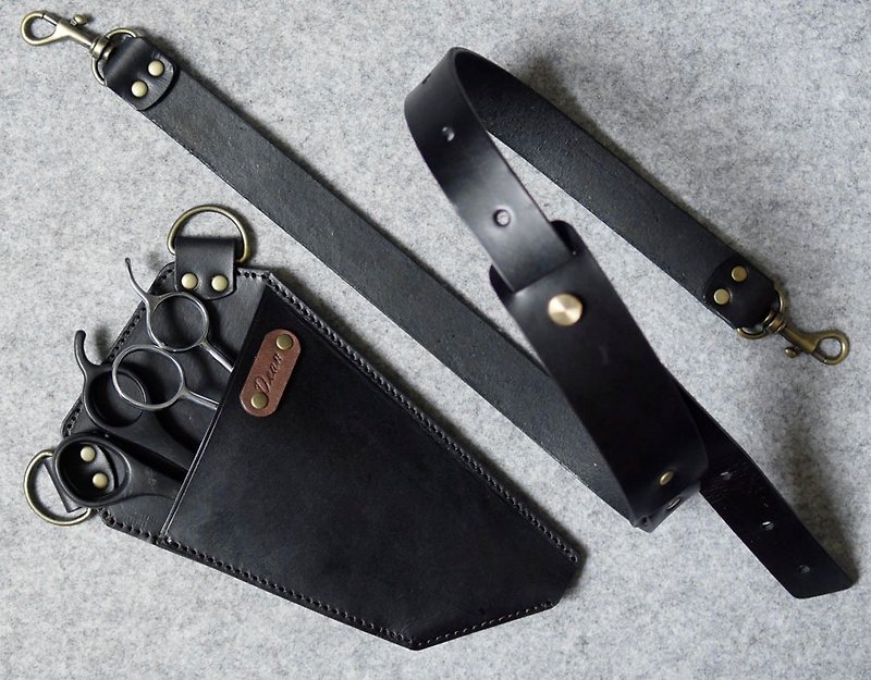 YOURS lightweight leather scissors tool bag can be worn on the waist or on the back with dual functions - Phone Cases - Genuine Leather 