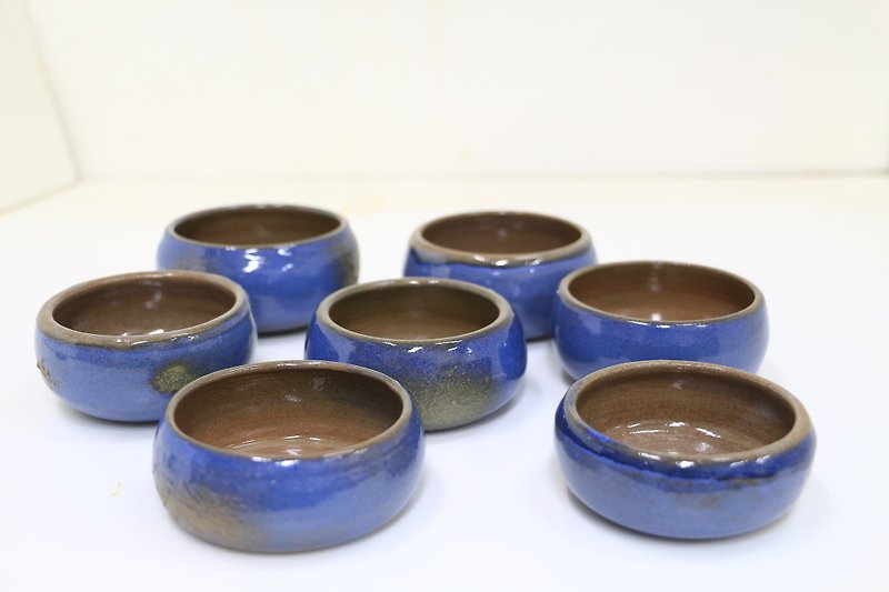 漸層地球杯-純手工--手作--拉坯--上釉--陶土 - 茶壺/茶杯/茶具 - 陶 藍色