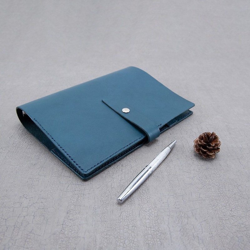 A5 Genuine Leather Binder Notebook - สมุดบันทึก/สมุดปฏิทิน - หนังแท้ สีน้ำเงิน