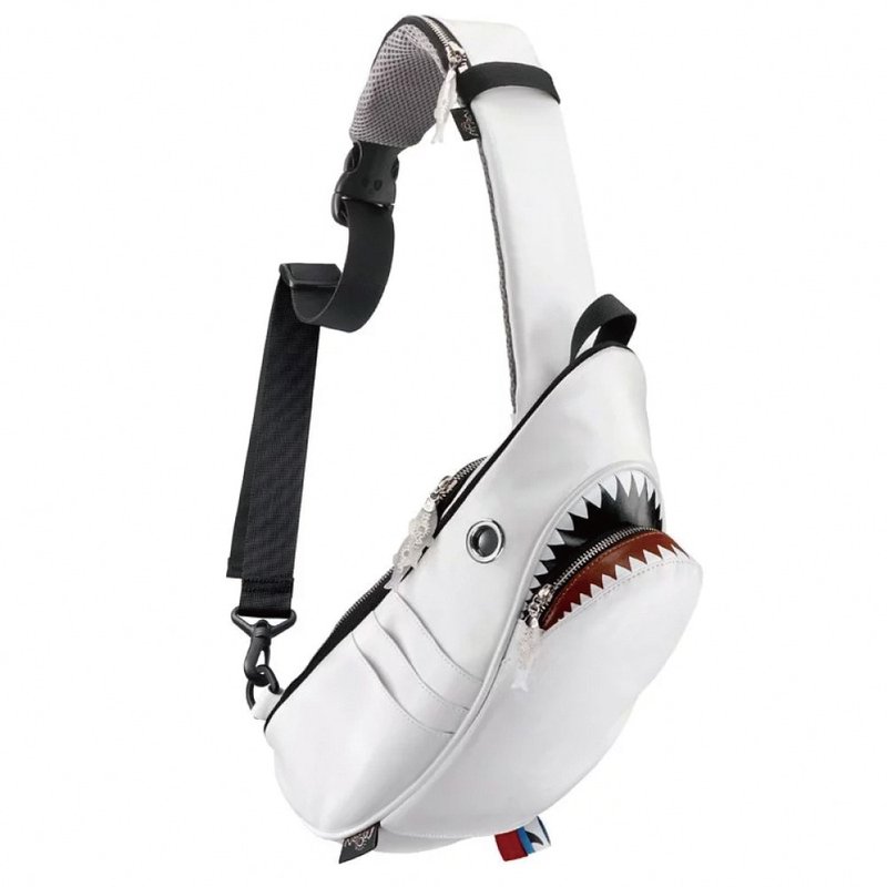 Morn Creations 正版鯊魚單肩包-白 (SK-529-WT) - 側背包/斜背包 - 其他材質 白色