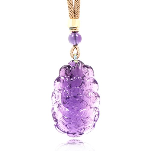 正佳珠寶 Gemsrich Jewelry 【正佳珠寶】紫水晶 極淨愛情九尾狐狸 29.7g 紫水晶吊墜