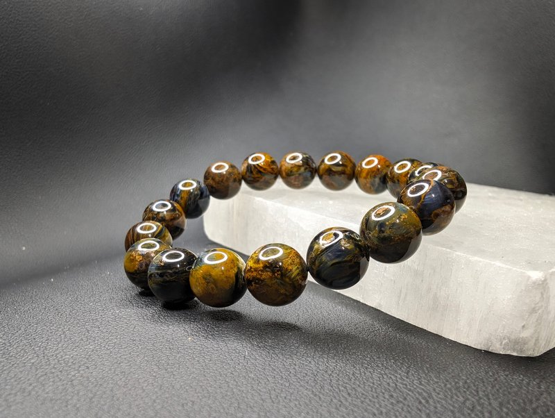 Stone 10mm Namibia Bracelet Natural Crystal Stone - สร้อยข้อมือ - คริสตัล สีน้ำเงิน