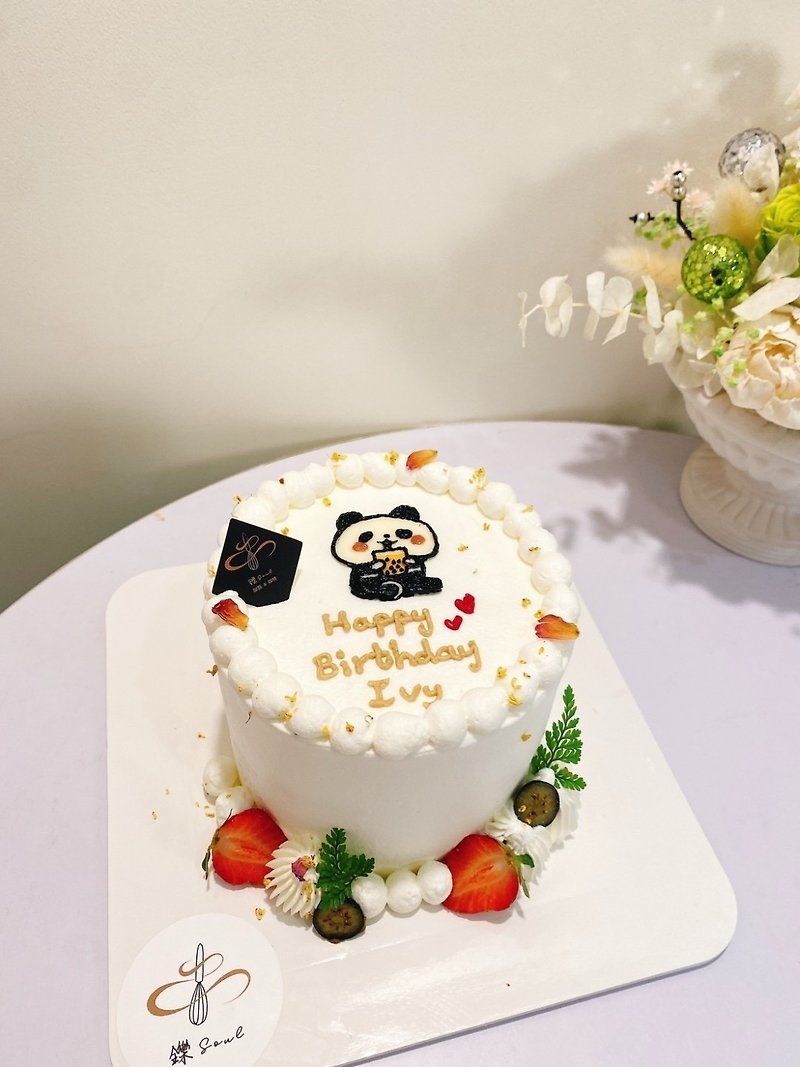 小熊貓 動物蛋糕 繪圖蛋糕 生日蛋糕 客製化蛋糕  鑠甜點 自取 - 蛋糕/甜點 - 新鮮食材 