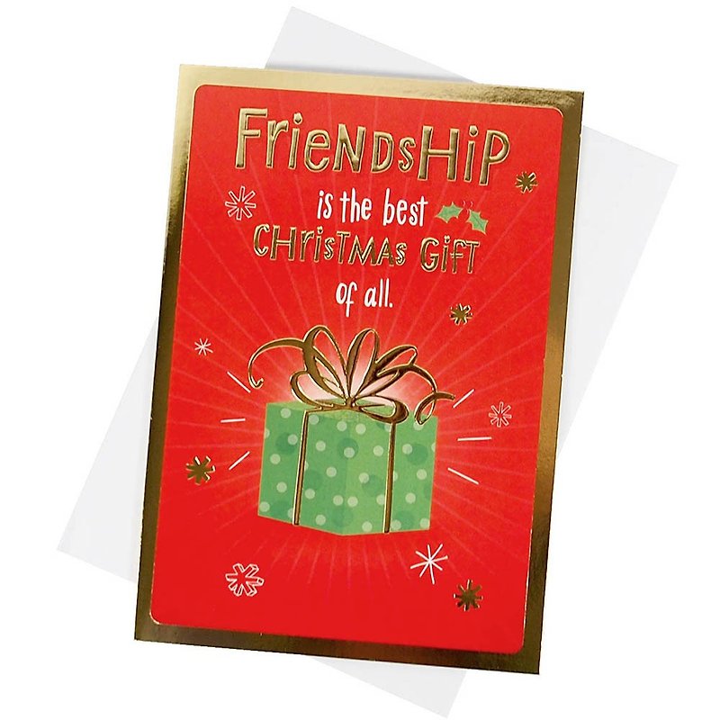 Friendship is the best gift Christmas card [Hallmark-card Christmas series] - การ์ด/โปสการ์ด - กระดาษ หลากหลายสี