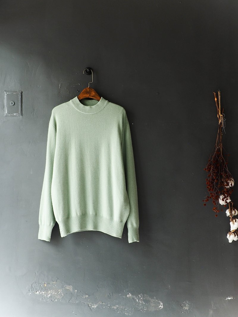 River Water Mountain - Niigata verdant peace of mind Antique Cashmere cashmere coat Vintage sweater cashmere vintage oversize - Women's Sweaters - Wool Green