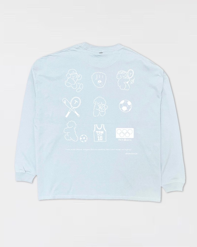 Sports long sleeve shirts Blue - 女 T 恤 - 棉．麻 藍色