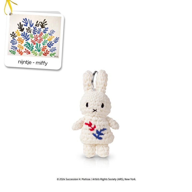 Just Dutch | Miffy handmade keyhanger matisse 11cm - ตุ๊กตา - ผ้าฝ้าย/ผ้าลินิน ขาว