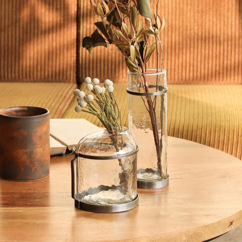 POST GENERAL industrial style hammered glass straight flower vase - Items for Display - Glass 