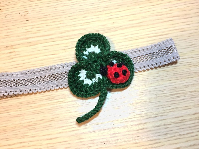 Baby Gift – Clover with ladybird head band for baby girl - เครื่องประดับผม - ผ้าฝ้าย/ผ้าลินิน 