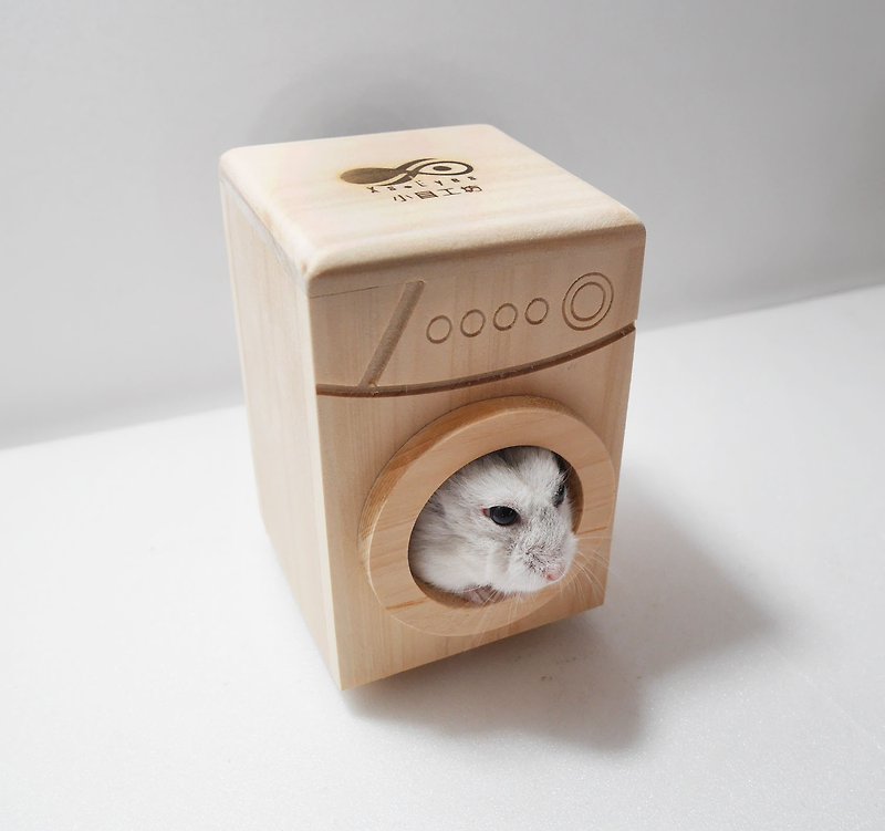Creative roller washing machine rat rat wall rat supplies hamster washing machine bathroom pet wooden - Other - Wood Brown