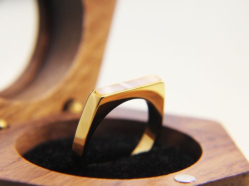 JTK Jewellery 珍珠貝母黃金戒指 | 簡約珠母貝指環 | 情侶對戒 | 生日禮物