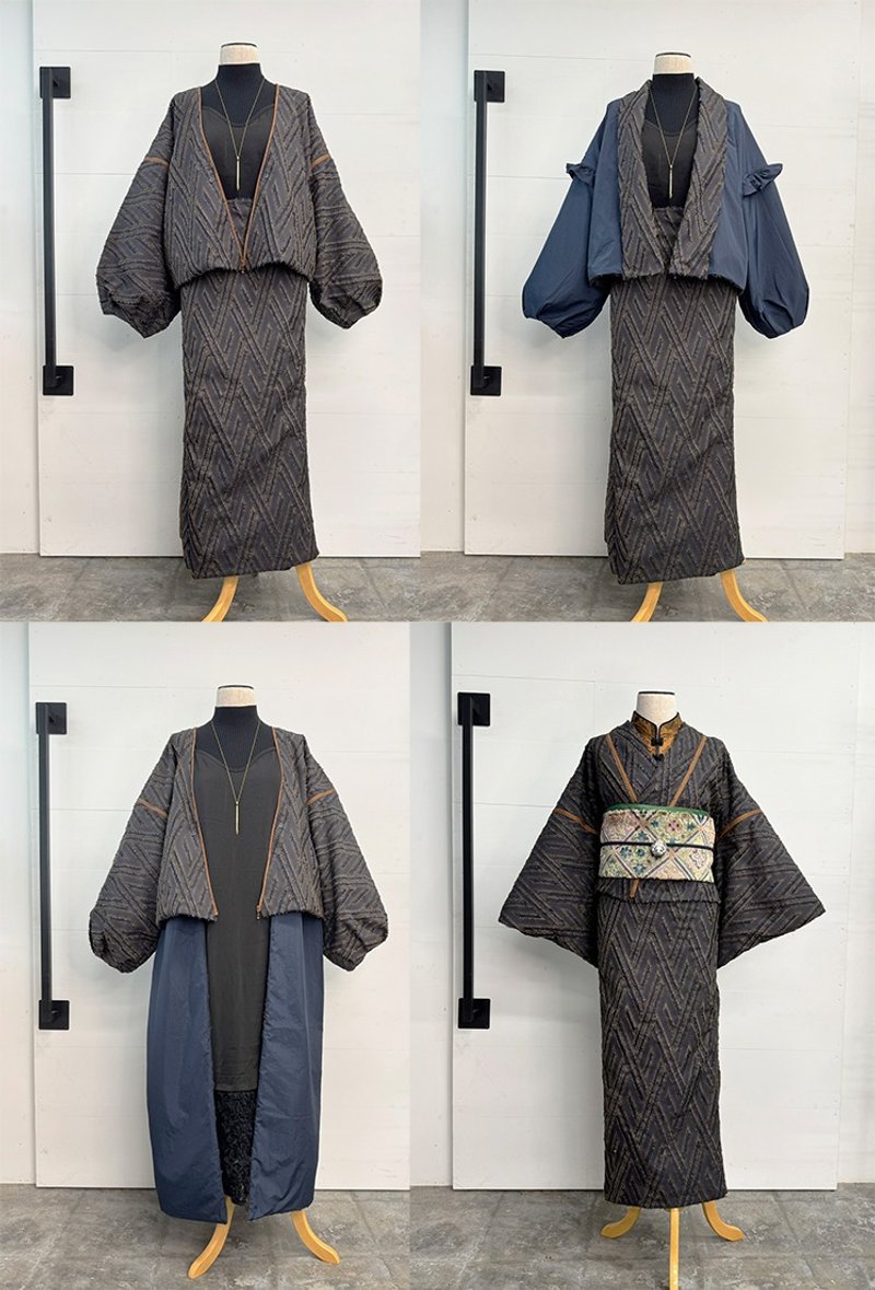 mash up outfits  geometric 即納 - ブレザー・コート - ポリエステル ブラウン